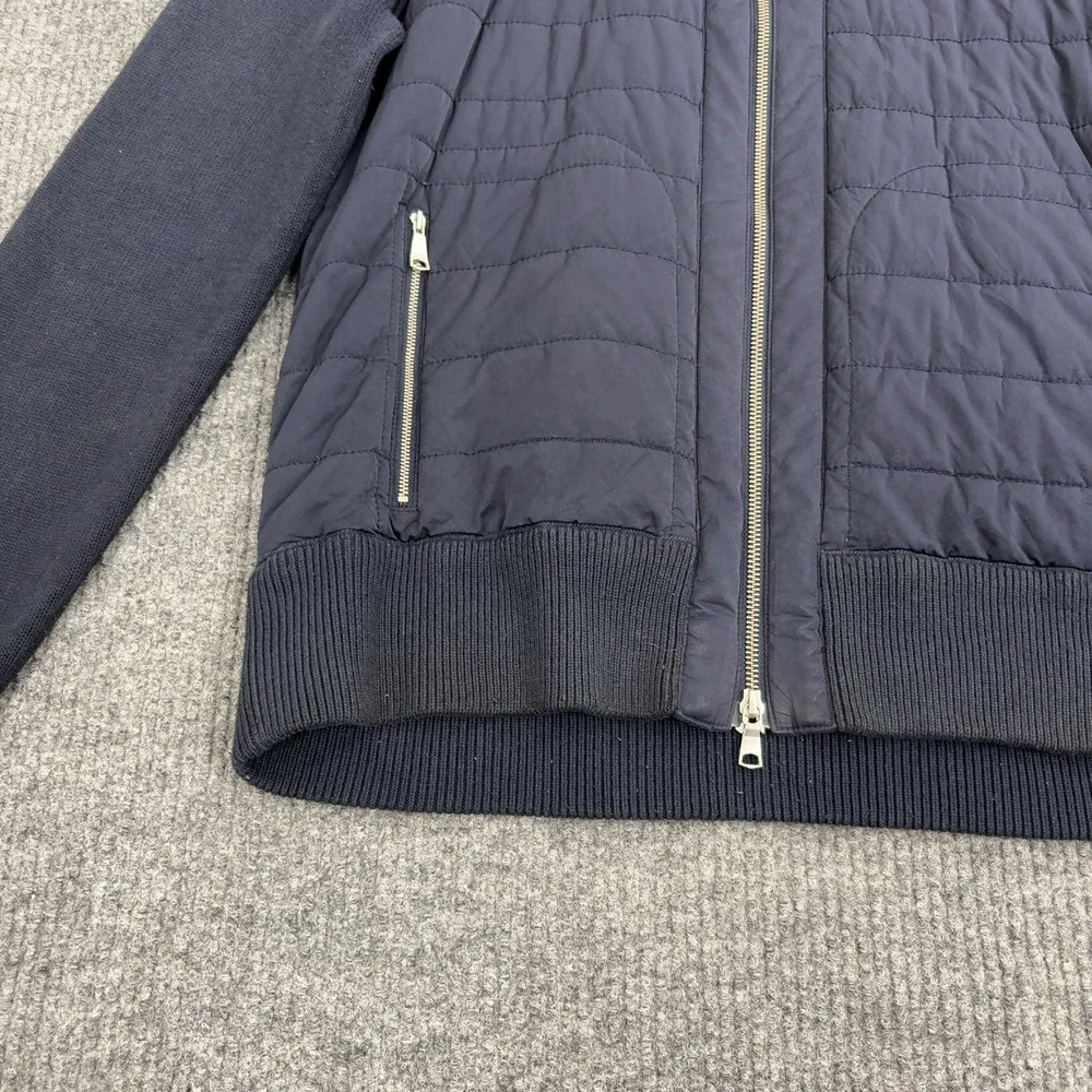 Banana‎ Republic Jacket Mens L Blue Cotton Quilted Hybrid Full Zip Casual